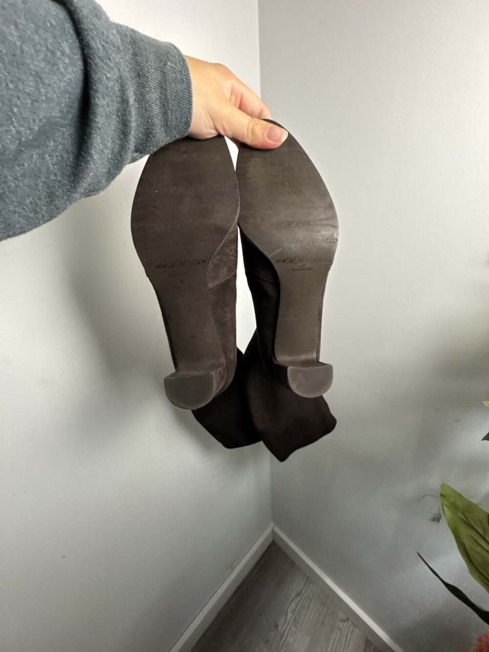 Stuart Weitzman Brown Suede Knee-High Block Heel Boots - Picture 6 of 15